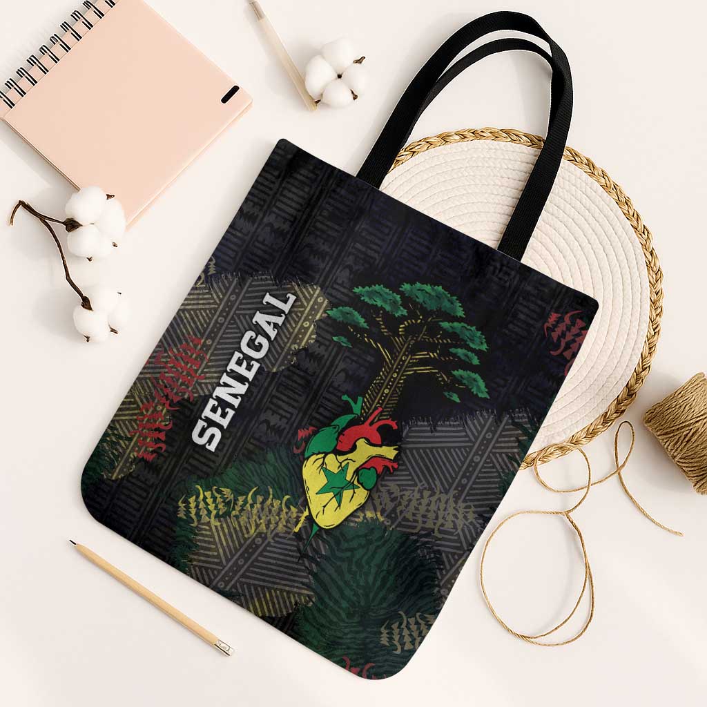 Senegal Tote Bag Heart Baobab Art Grunge Style