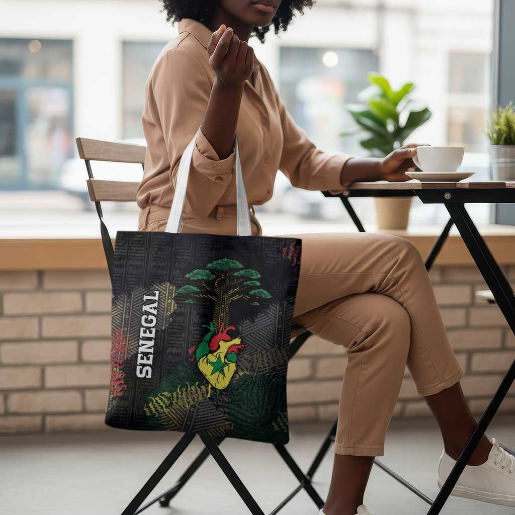 Senegal Tote Bag Heart Baobab Art Grunge Style