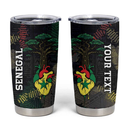 Personalized Senegal Tumbler Cup Heart Baobab Art Grunge Style