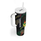 Personalized Senegal Tumbler With Handle Heart Baobab Art Grunge Style