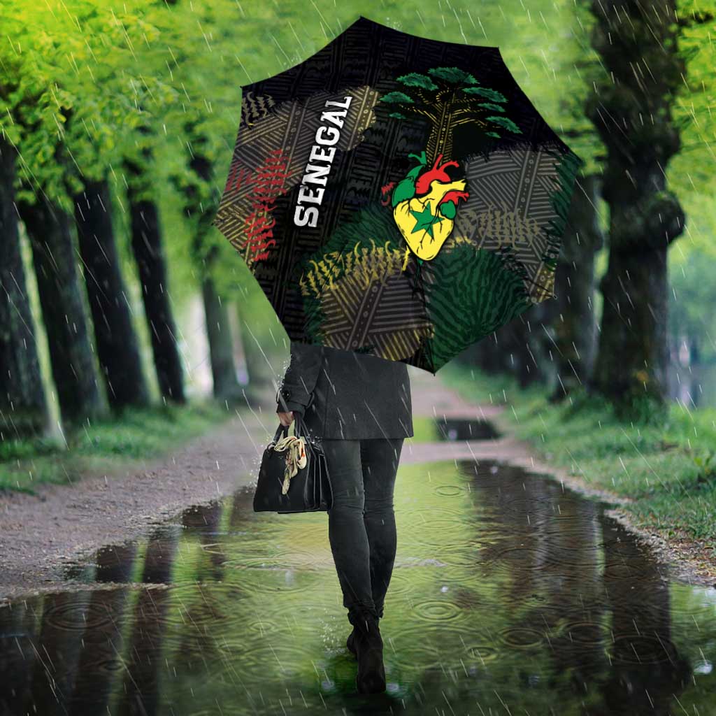 Senegal Umbrella Heart Baobab Art Grunge Style