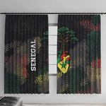 Senegal Window Curtain Heart Baobab Art Grunge Style