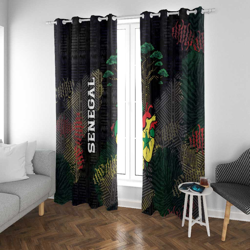 Senegal Window Curtain Heart Baobab Art Grunge Style