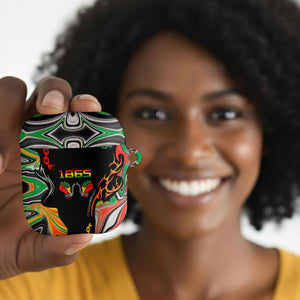 African Juneteenth Freedom Day 1865 AirPods Case Colors Liquid Marble With Broken Chains