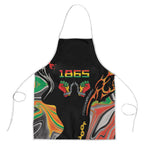 African Juneteenth Freedom Day 1865 Apron Colors Liquid Marble With Broken Chains