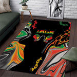 African Juneteenth Freedom Day 1865 Area Rug Colors Liquid Marble With Broken Chains