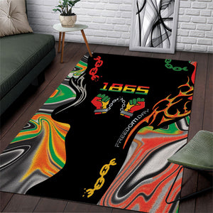African Juneteenth Freedom Day 1865 Area Rug Colors Liquid Marble With Broken Chains