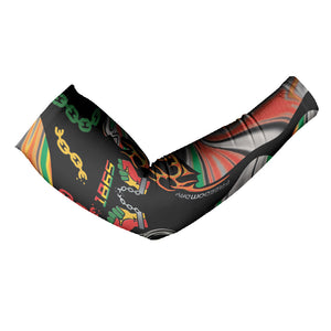 African Juneteenth Freedom Day 1865 Arm Sleeves Colors Liquid Marble With Broken Chains