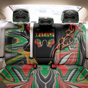 African Juneteenth Freedom Day 1865 Back Car Seat Cover Colors Liquid Marble With Broken Chains