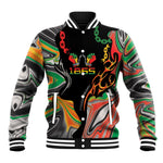 African Juneteenth Freedom Day 1865 Baseball Jacket Colors Liquid Marble With Broken Chains