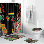 African Juneteenth Freedom Day 1865 Bathroom Set Colors Liquid Marble With Broken Chains