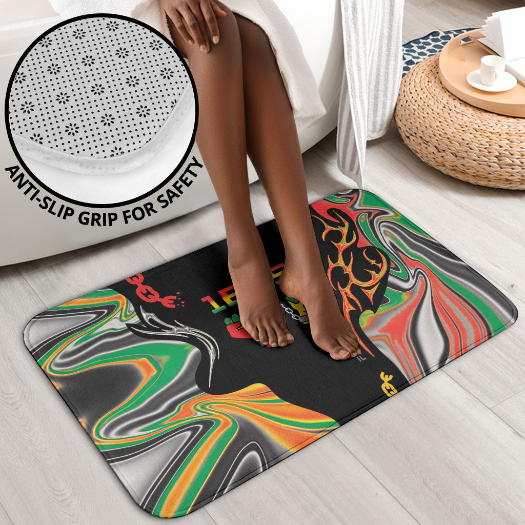 African Juneteenth Freedom Day 1865 Bathroom Set Colors Liquid Marble With Broken Chains