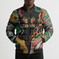 African Juneteenth Freedom Day 1865 Bomber Puffer Jacket Colors Liquid Marble With Broken Chains