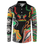 African Juneteenth Freedom Day 1865 Button Sweatshirt Colors Liquid Marble With Broken Chains