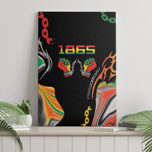 African Juneteenth Freedom Day 1865 Canvas Wall Art Colors Liquid Marble With Broken Chains