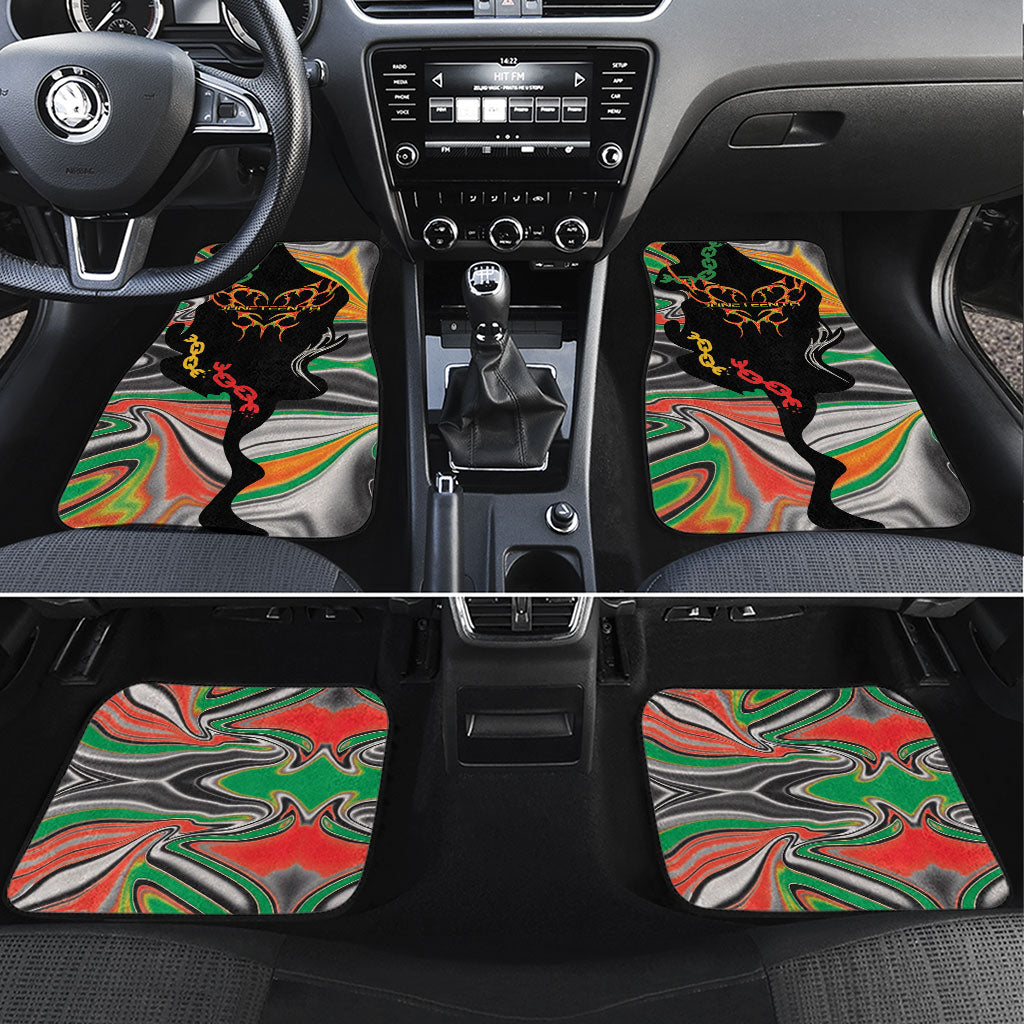 African Juneteenth Freedom Day 1865 Car Mats Colors Liquid Marble With Broken Chains