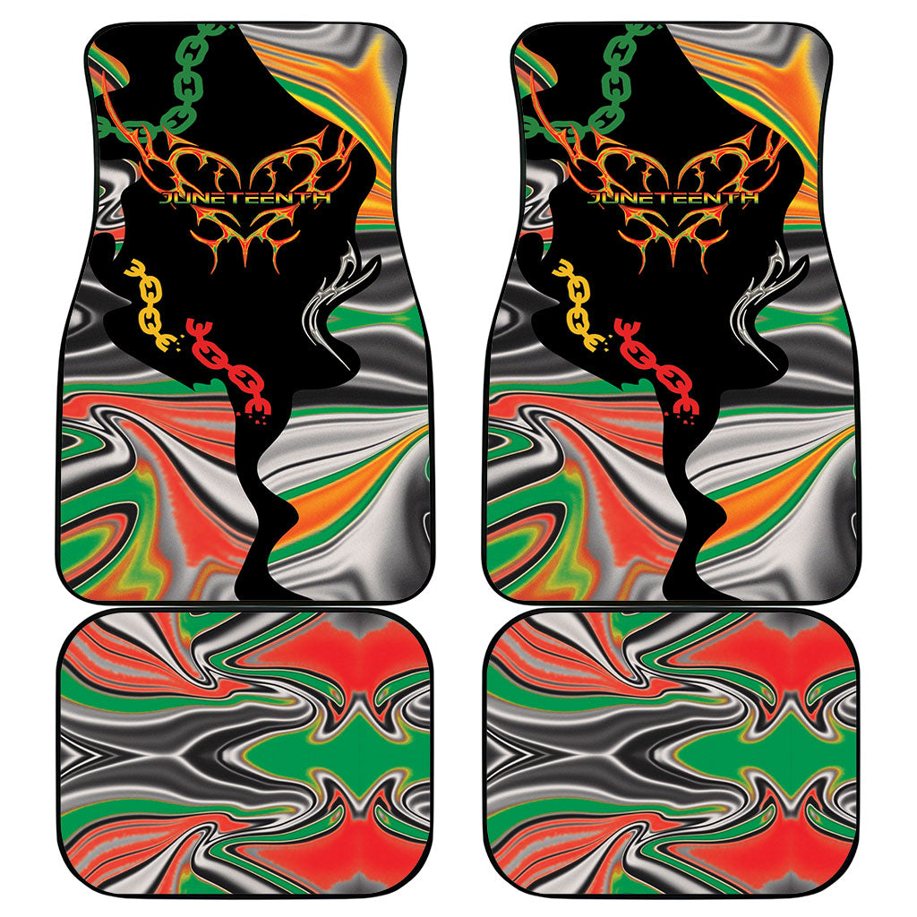 African Juneteenth Freedom Day 1865 Car Mats Colors Liquid Marble With Broken Chains