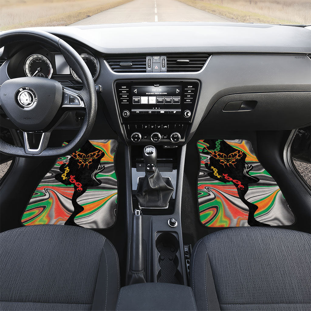 African Juneteenth Freedom Day 1865 Car Mats Colors Liquid Marble With Broken Chains