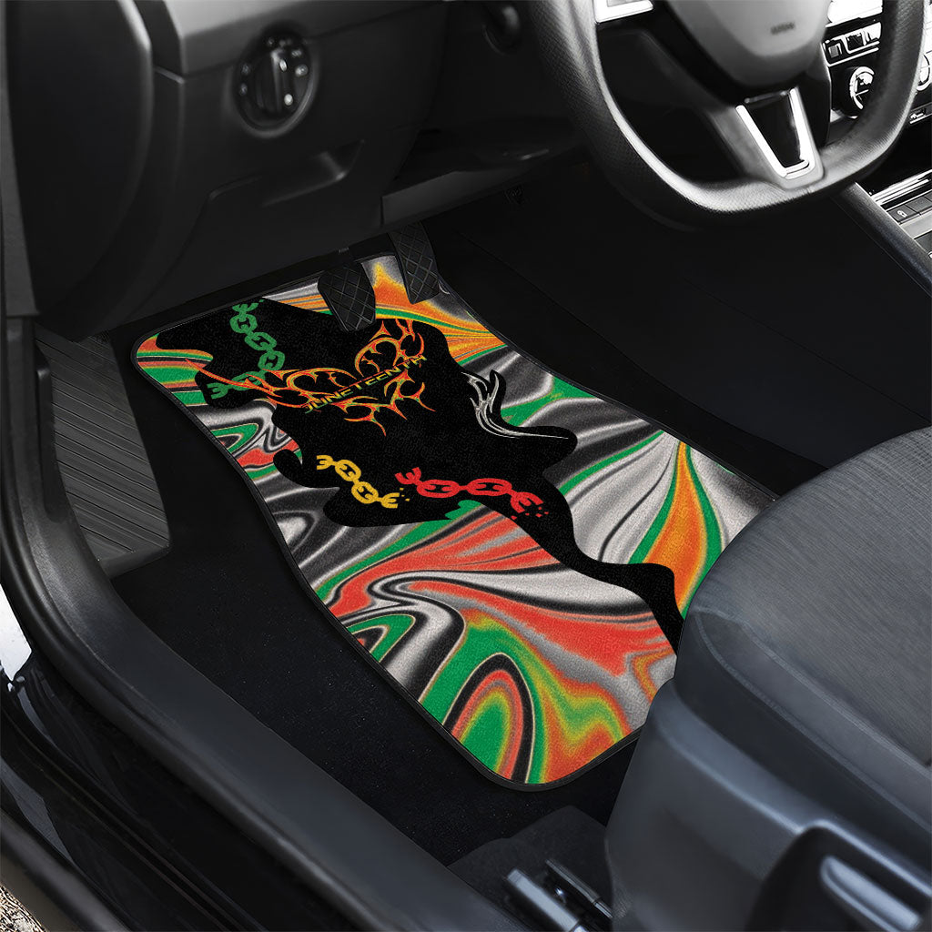 African Juneteenth Freedom Day 1865 Car Mats Colors Liquid Marble With Broken Chains