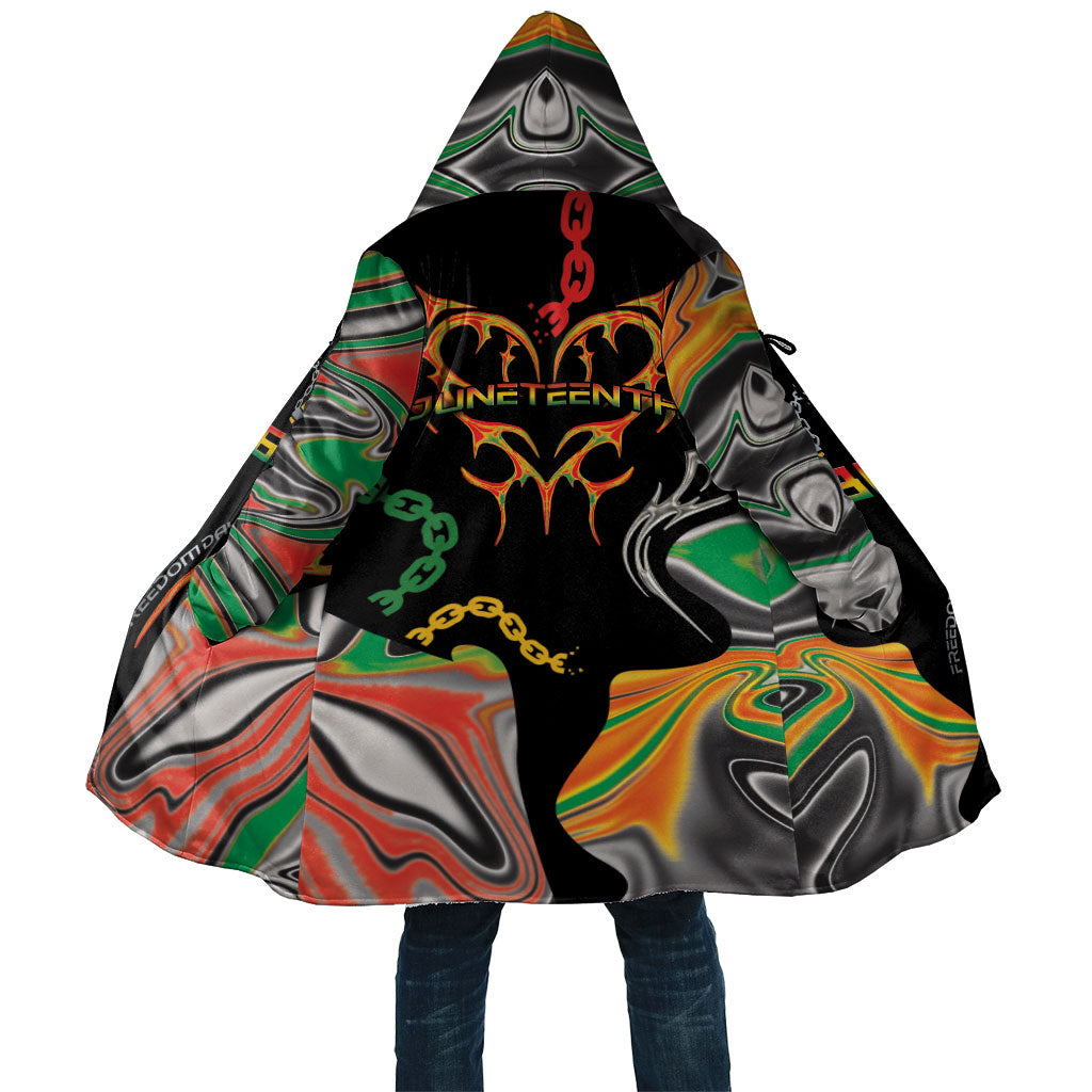 African Juneteenth Freedom Day 1865 Cloak Colors Liquid Marble With Broken Chains