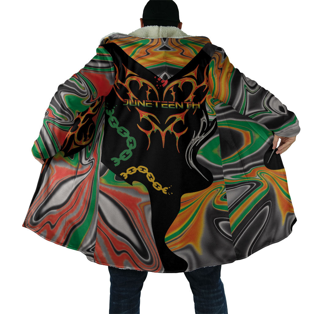 African Juneteenth Freedom Day 1865 Cloak Colors Liquid Marble With Broken Chains