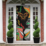African Juneteenth Freedom Day 1865 Door Cover Colors Liquid Marble With Broken Chains