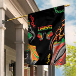 African Juneteenth Freedom Day 1865 Garden Flag Colors Liquid Marble With Broken Chains