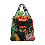 African Juneteenth Freedom Day 1865 Grocery Bag Colors Liquid Marble With Broken Chains