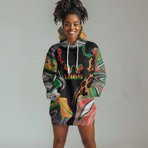 African Juneteenth Freedom Day 1865 Hoodie Dress Colors Liquid Marble With Broken Chains