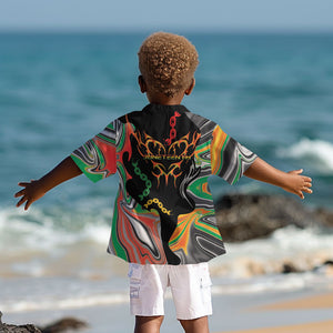 African Juneteenth Freedom Day 1865 Kid Hawaiian Shirt Colors Liquid Marble With Broken Chains