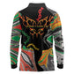 African Juneteenth Freedom Day 1865 Long Sleeve Polo Shirt Colors Liquid Marble With Broken Chains
