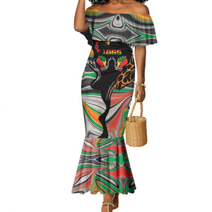 African Juneteenth Freedom Day 1865 Mermaid Dress Colors Liquid Marble With Broken Chains