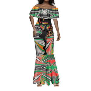 African Juneteenth Freedom Day 1865 Mermaid Dress Colors Liquid Marble With Broken Chains
