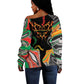 African Juneteenth Freedom Day 1865 Off Shoulder Sweater Colors Liquid Marble With Broken Chains