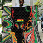 African Juneteenth Freedom Day 1865 Quilt Colors Liquid Marble With Broken Chains