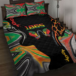 African Juneteenth Freedom Day 1865 Quilt Bed Set Colors Liquid Marble With Broken Chains
