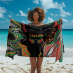 African Juneteenth Freedom Day 1865 Sarong Colors Liquid Marble With Broken Chains