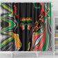 African Juneteenth Freedom Day 1865 Shower Curtain Colors Liquid Marble With Broken Chains