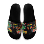 African Juneteenth Freedom Day 1865 Slide Sandals Colors Liquid Marble With Broken Chains