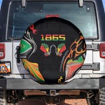 African Juneteenth Freedom Day 1865 Spare Tire Cover Colors Liquid Marble With Broken Chains
