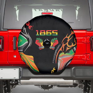 African Juneteenth Freedom Day 1865 Spare Tire Cover Colors Liquid Marble With Broken Chains