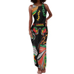 African Juneteenth Freedom Day 1865 Tank Maxi Dress Colors Liquid Marble With Broken Chains