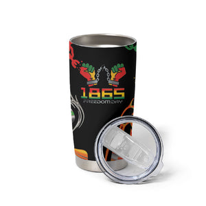 African Juneteenth Freedom Day 1865 Tumbler Cup Colors Liquid Marble With Broken Chains