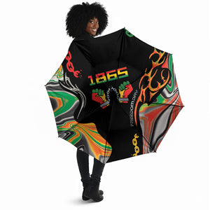 African Juneteenth Freedom Day 1865 Umbrella Colors Liquid Marble With Broken Chains