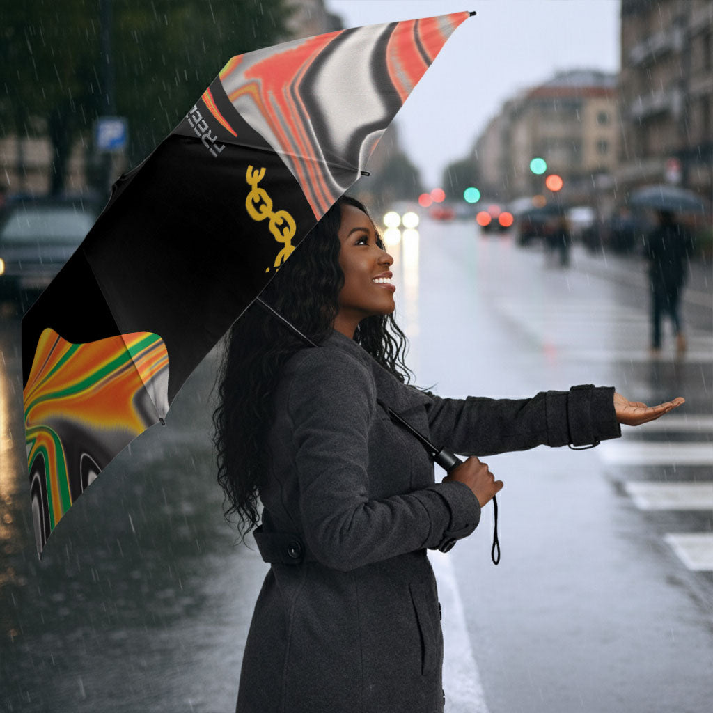 African Juneteenth Freedom Day 1865 Umbrella Colors Liquid Marble With Broken Chains