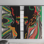 African Juneteenth Freedom Day 1865 Window Curtain Colors Liquid Marble With Broken Chains