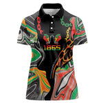 African Juneteenth Freedom Day 1865 Women Polo Shirt Colors Liquid Marble With Broken Chains