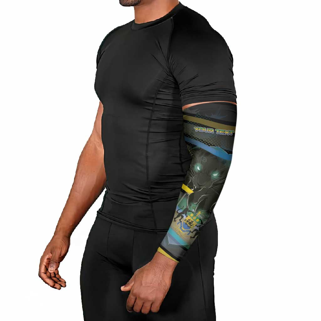 Personalized Gabon Arm Sleeves Panther Strike Striped Style
