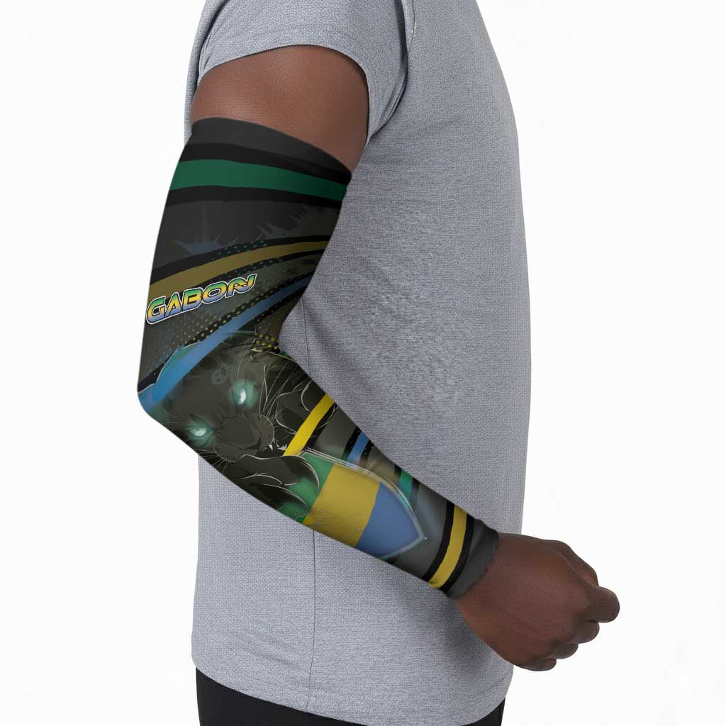 Personalized Gabon Arm Sleeves Panther Strike Striped Style