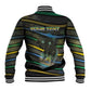 Personalized Gabon Baseball Jacket Panther Strike Striped Style